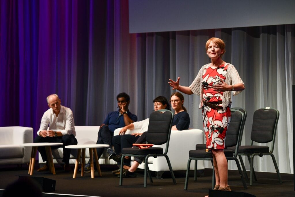Milly Sinclair presenting during RISE @ ESC Congress 2024