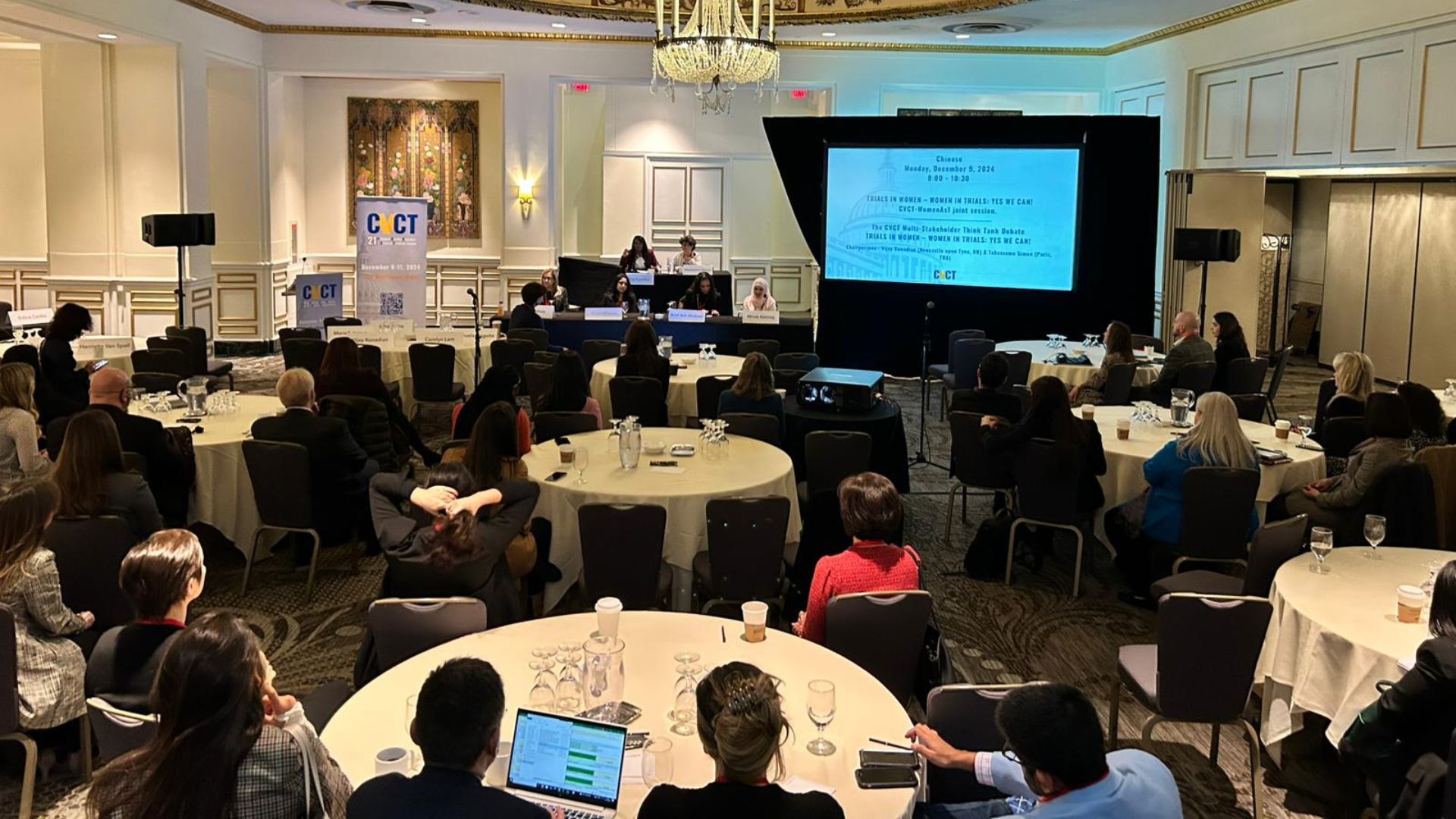 A photo of the Women As One and CVCT joint session on gender equity in clinical trials during the 2024 Global CVCT Forum.