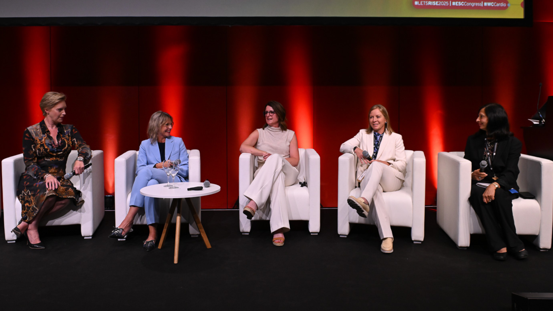 The industry panel during RISE @ ESC Congress 2025. A group of women in industry