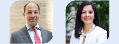 Headshots of the CLIMB 2026 AI in CV Medicine Program Directors Drs Jeffrey Bander and Dipti Itchhaporia